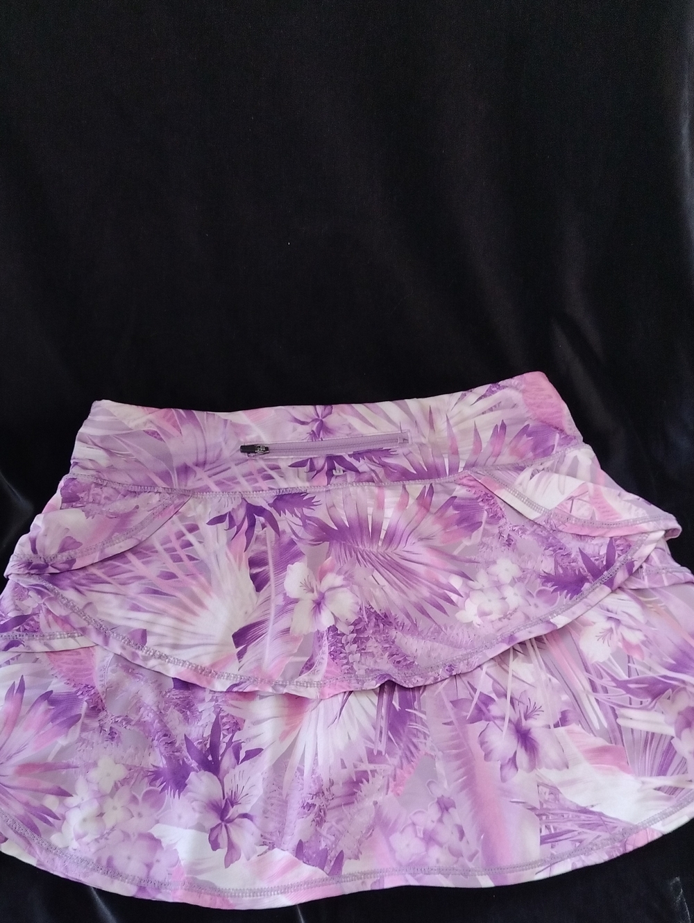 Id Ideology Active Jungle Printed Purple Tiered Skort